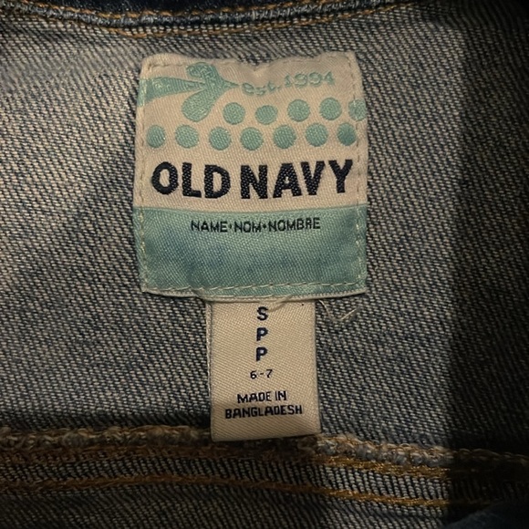 Old Navy Girls Denim Jacket Size Small (6-7) - Classic Blue Jean Jacket - Picture 4 of 9